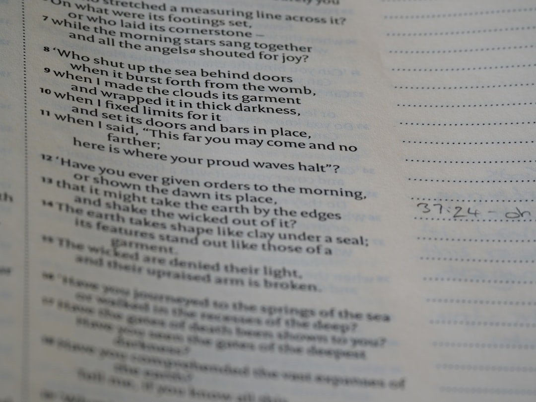 a close up of a text on a book